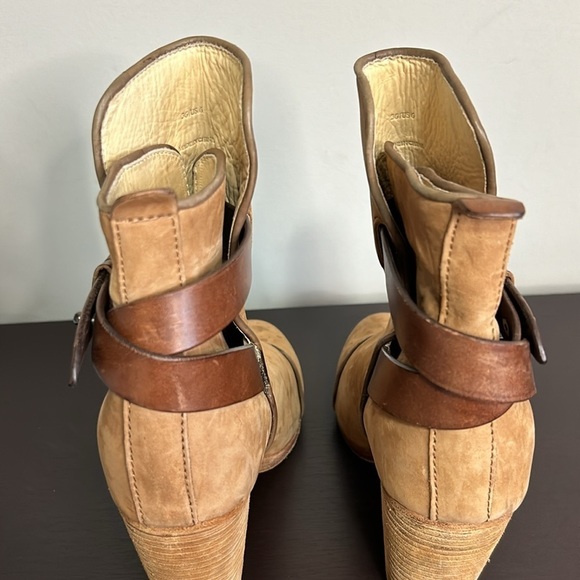 Rag and Bone Harrow Nubuck Suede Ankle Boot Camel Chunky Heel Booties Sz 36 or 6 - Picture 7 of 16